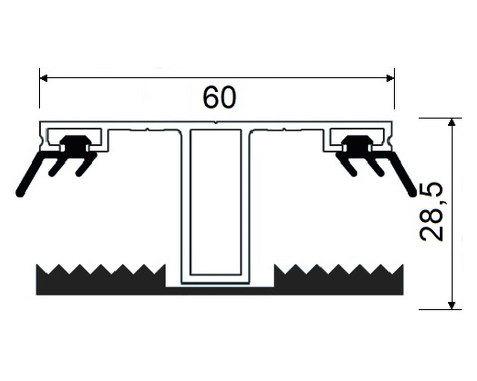 Alu-Kombinationssystem für Stegplatten 16mm inkl. Weichgummiprofilband
