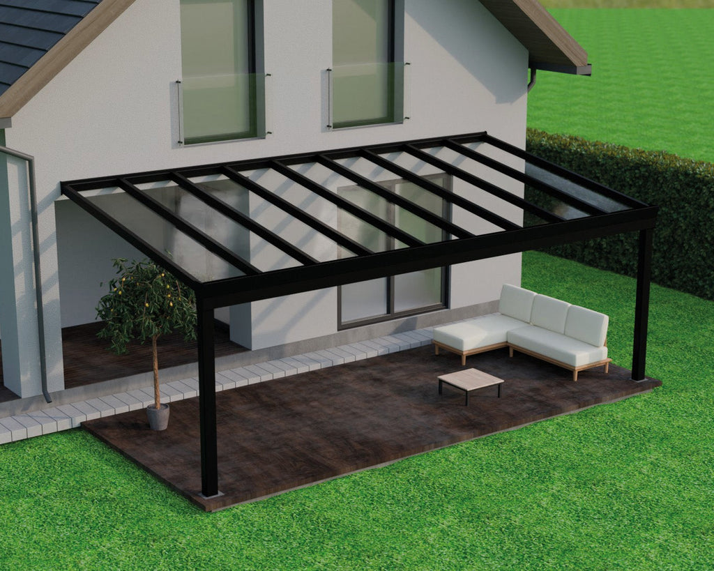 Alu-Terrassenüberdachung Giallo Plus [Glas]